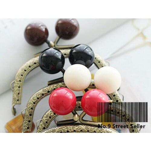 10pcs DIY 8.5cm Cute Big Ball Candy Head Metal Purse Frame Handle for Bag Sewing Craft Tailor Sewer