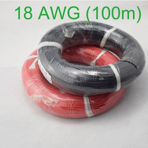 100m 18 AWG Gauge Silicone Wire Flexible Stranded Copper Cables for RC Wiring