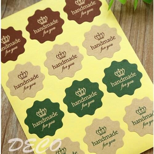 100pcs/lot "hand made" Gift Seal Sticker Kawaii Adhesive Stickers for Bakery Cooking Packaging Gift Label (ss-a826)