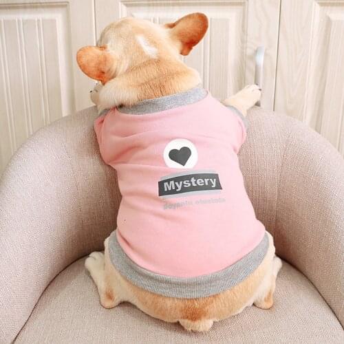 2019 Spring Summer Pet Dog Clothes Pink Cotton Heart Vest Clothing Mystery T Shirt Dog Shirt Chihuahua Costumes For Dog Product