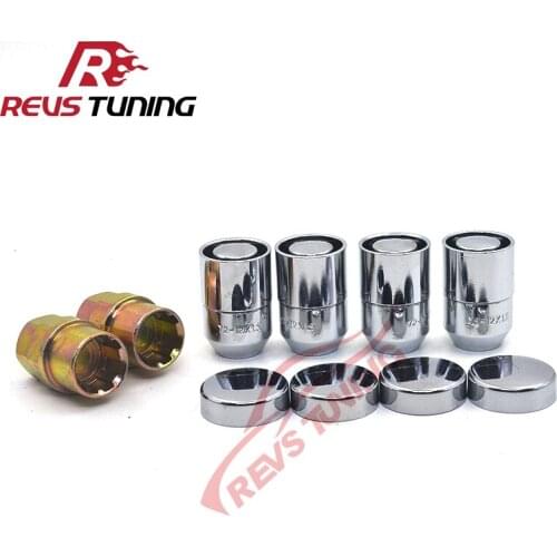 36mm Anti-Theft 4Nuts+2Keys+4Cover Chrome Steel M12 1.5 1.25 Auto Car Wheel Rim Wheel Lock Nuts Locking Lug Nuts