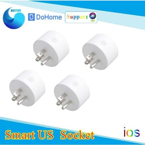 4pcs Dohome US WIFI Plug Support Siri Smart Socket Wireless Remote Control Smart Power Socket Support Alexa Google Home