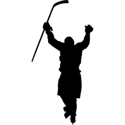 8*16CM Interesting Hockey Player Car Decal Sticker Reflective Vinyl Car Decorative Accessories Black/Silver C7-0118