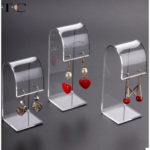 Creative Acrylic Jewelry Earrings Holder Stand Display Rack Countertop Showcase Jewellery Ear Studs Show Rack 3pcs/Lot