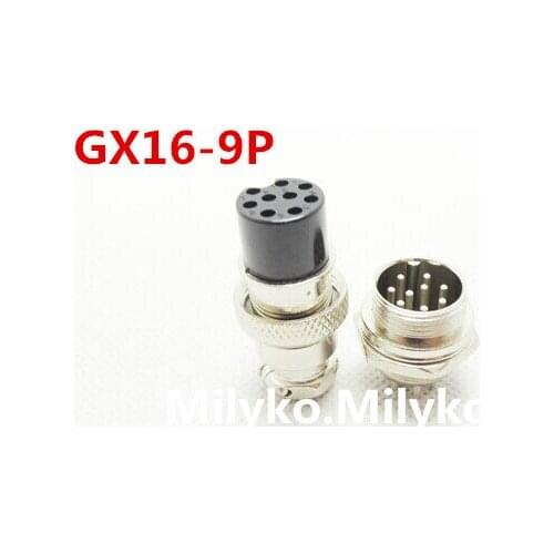Free Shipping 5pair Male & Female Diameter 16mm Wire Panel Connector GX16 9P GX16-9 M16 circular connector Socket Plug