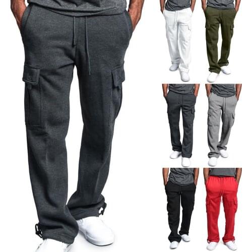Free Shipping Men Casual Loose Running Pants Sports Workout Fitness Drawstring Trousers Joggers Pants Sportswear Plus Size M-4XL