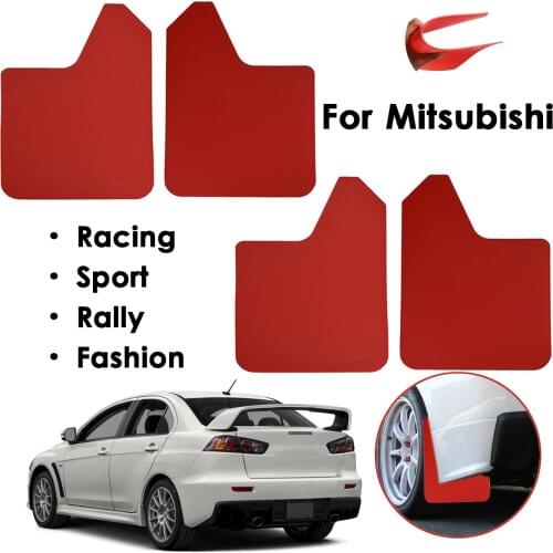 Red Mud Flaps For Mitsubishi lancer Evolution EVO X 4 5 6 7 8 9 ix Outlander Sport WRC Mirage Mudflaps Splash Guards Mudguards