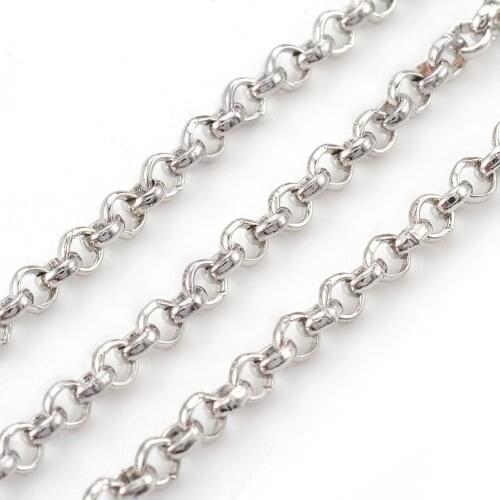 Iron Rolo Chain, Unwelded, Lead Free, Gunmetal, Come On Reel, Size: Chain: about 2.5mm in diameter, 1mm thick, 100M/roll