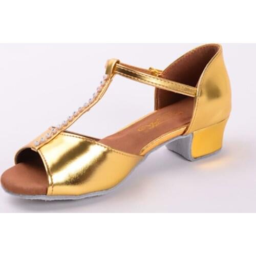Children PU Latin Dance Shoes Kids Girls Party Tango Ballroom Soft Bottom Dancing Shoe for Women Ladies Heel 3cm wholesale A169
