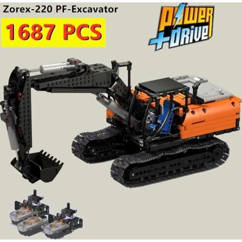Excavator Toys RC Engineering Car MOC-0168 linkbelt Zorex-220 PF-Excavator RTR DIY For Kids Birthday Gifts Remote Control Car