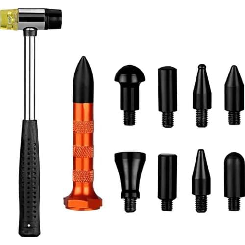 ONEVER High Quality Car Dents Repair Tools Contains Dent Ding Hammer & Tap Down Pen with 9 Heads Car Dents Knockdown Tools