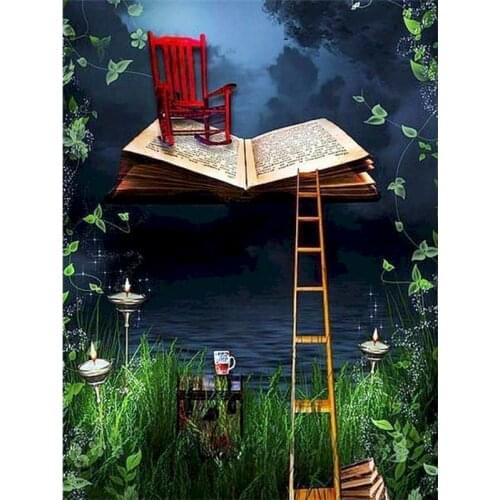 GATYZTORY Frame Book Painting By Numbers Canvas Landscape Colouring Handpainted Diy Gift Wall Art Picture 40×50cm