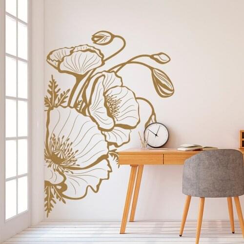 Beautiful Flower Wall Sticker Gifts for Women Fashion Living Room Bedroom Nursery Flower Shop Door Window Decoration Vinyl Decal