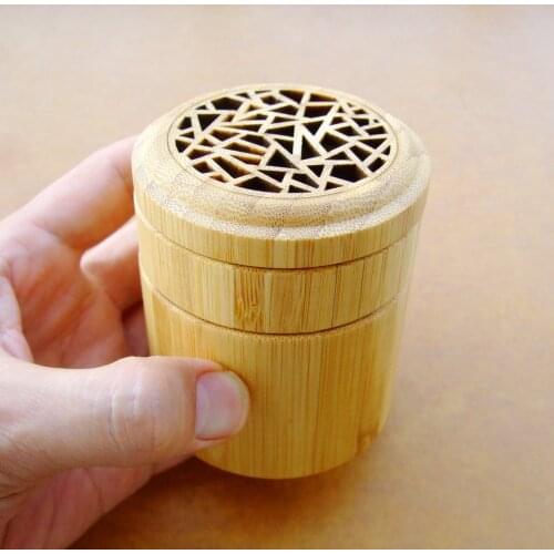 Natural Bamboo Incense Burner 2 Level Incnese Coil Burner Censer Home Decor Free Shipping