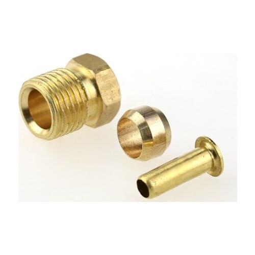4mm 6mm 8mm OD Brass Compression Ferrule Tube Pipe Fitting Connector Adapter Nut Ferrule Ring For Oil Lubrication System