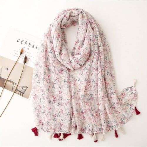 2021 Summer Dandelion Pattern Tassel Scarves Shawls Long Soft Beautiful Beach Floral Scarf Wrap Hijab Free Shipping