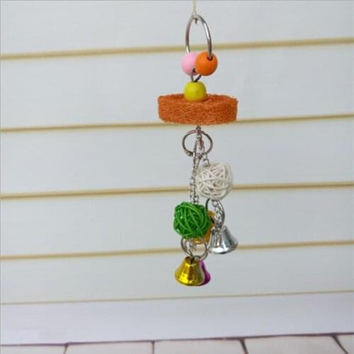 Lhxmas Bird Toy Bird Cloth Parrot Bird Cage Chew Feeder Bird Toys Set Whiteparrot Grind Stone Black Down Wood Parrot Stand นก