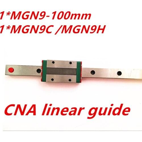 Free shipping 9mm Linear Guide MGN9 100mm linear rail way + MGN9H or MGN9C carriage for CNC X Y Z Axis