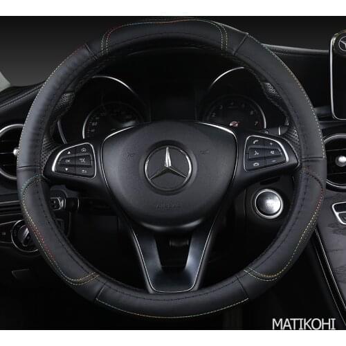 MATIKOHI Carbon Fiber Leather Car Steering Wheel Cover For Ford Focus 2 3 MK2 Fiesta Fusion Mondeo MK4 Kuga Ranger F150