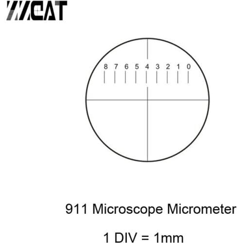 911 DIV 1mm Microscope Micrometer Calibration Objective Micrometer Scale Crosshair Parallel Line Graticule