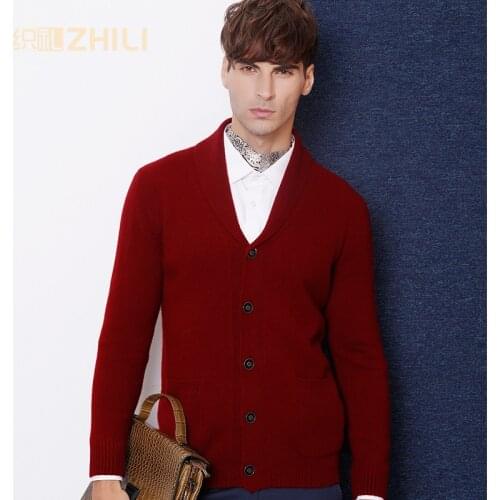 2017 Mens Sweater Mens Winter Wool Sweater Cardigan Mens Casual Plus Velvet Thick Cashmere Outwear Coat Masculino