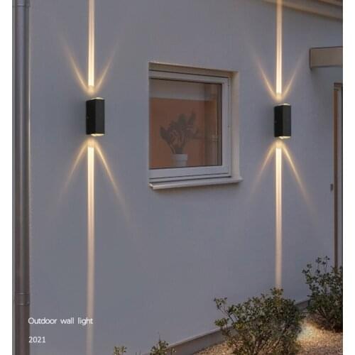 6W 12W LED Outdoor Waterproof Wall Lamp Garden Porch Yard Aisle Decoration Daily Lighting Rectangular Brushed Wall Lamp LP45