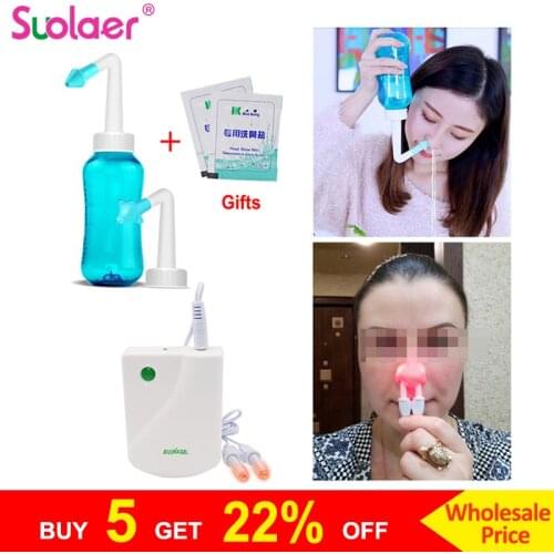 Nasal Wash Bionase Nose Laser Rhinitis Nose Therapy Massager Neti Pot Nose Cleaning Machine With Salts For Adults Children