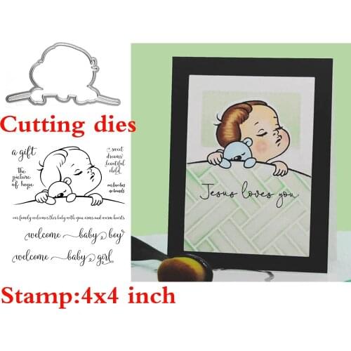Sleeping Child Baby Clear Stamps Coordinating Cutting dies for DIY Scrapbooking Craft Transparent Silicone Stempels New 2020