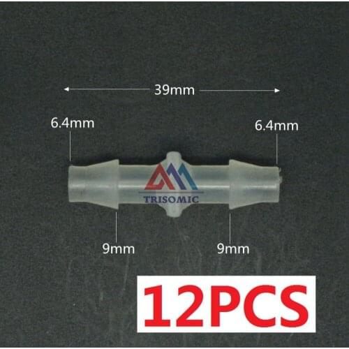 12 pieces6.4mm Straight Connector Plastic Fitting Barbed Connector Material PP Hose PVC Tube Joiner Fitting Aquarium Tank