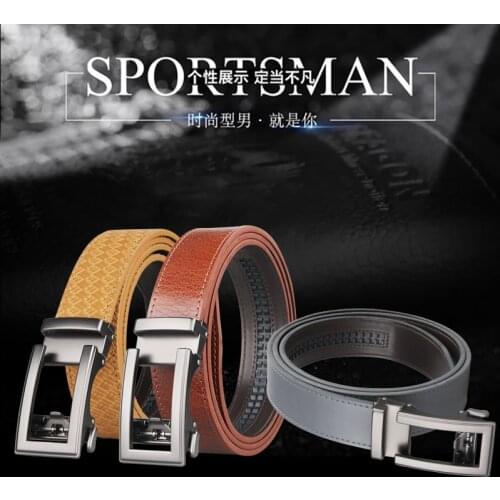 High Quality Cowhide genuine Leather Belt For Men 3.5cm width Mens Automatic Buckle Brand Luxury Golf mens belts