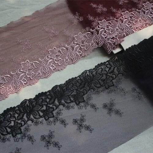 18cm 7.08inch wide-2yards/lot Diy Craft Embroidered Tulle Lace Trim Mesh Lace Trim
