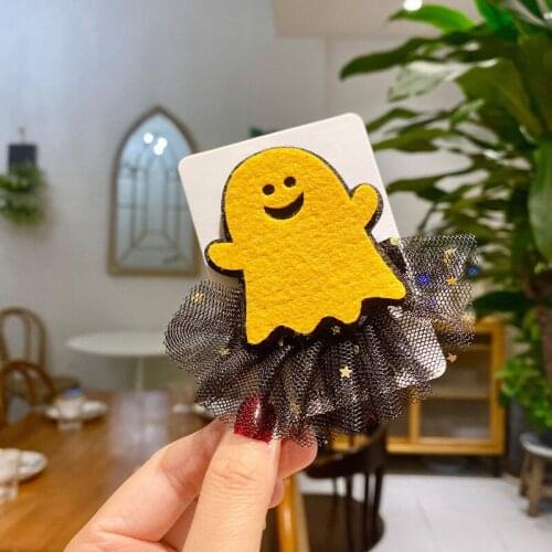 Halloween Hair Accessories Net Yarn Hairpin Pumpkin Ghost Spider Head Clip Decoration Accesorios cosplay props Hair Clips 2022