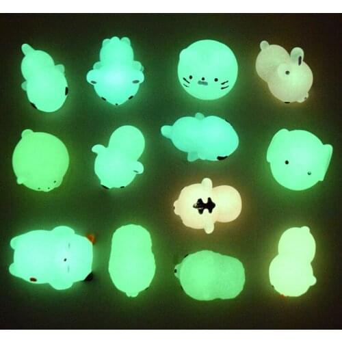 1/3/5Pcs Luminous Toys Cute Cat Squeeze Healing Fun Kids Children Stress Relief Decor Toys Squeeze Toy