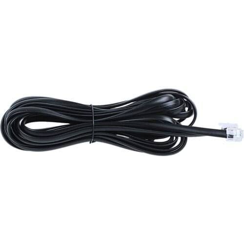 6P6C RJ11 Telephone Extension Fax Modem Cable Line 5M Length Black