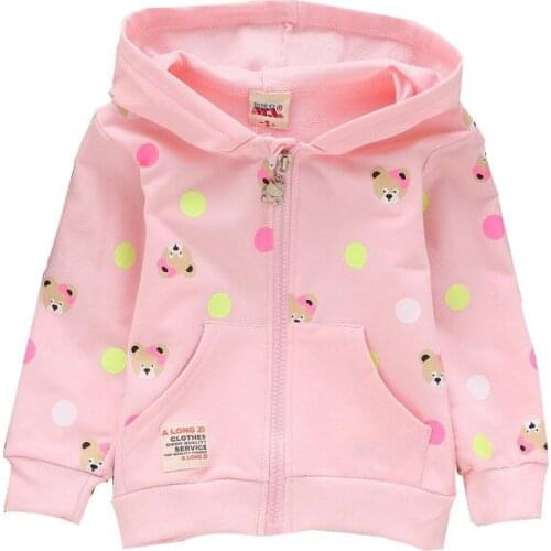 2015 Spring&autumn kids sweater cotton long-sleeved Hooded Cartoon cute pattern girls sweatshirt 0-3 year T-shirts for girls