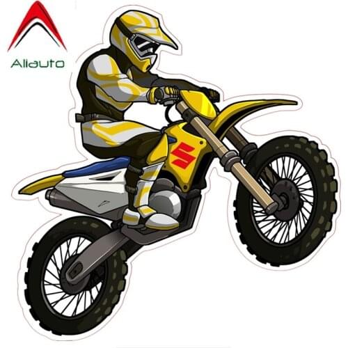 Aliauto Creative Car Sticker Motorcyclist Rider Motorcycle Biker on Board Waterproof Vinyl Decal for Mitsubishi Lada,15cm*14cm