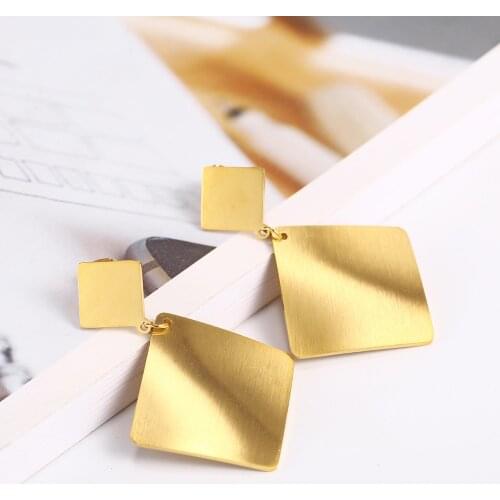 OUFEI Drop Earrings For Women Jewelry Accessories Stainless Steel Jewelry Woman Geometric Earrings Charm Wholesale Lots Bulk