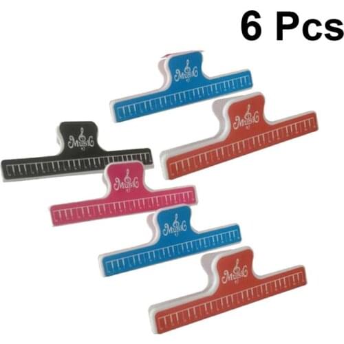 6PCS Music Book Clip Cute Plastic Piano Score Clamp for Paper Keeper Office School