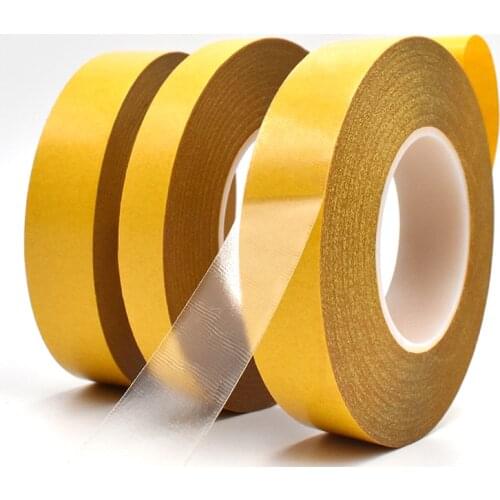 1PCS 50M/Roll PET Double Sided Super Sticky Adhesive Tape Heat Resistant 0.05mm Thick Transparent PET Strong Double-sided Tape