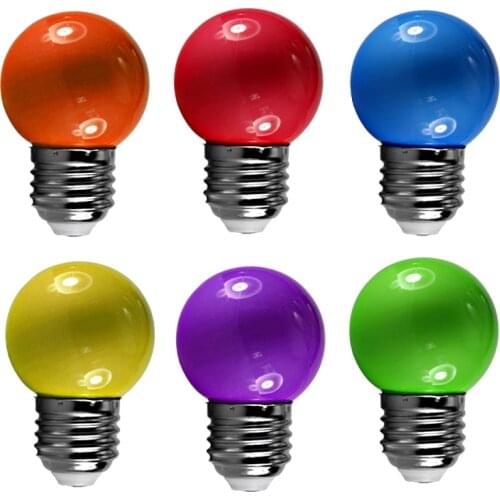 1X ampoule G45 1W mini colorful RGB led bulb light E27 B22 110v 220v 12v 24v outdoor decorate lamp Christmas holiday lighting