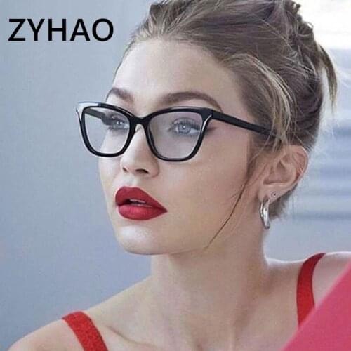 2019 Retro Cat Eye Glasses Frame Flat Mirror Glasses Frame Transparent Jelly Color Eyeglasses Large Frame Eyeglasses Frames