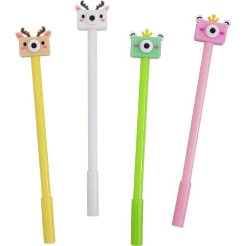 24 Pcs wholesale Creative Cartoon Animal Camera Styling Gel Ink Pen Student Stationery Prizes Gifts Wholesale wholesale