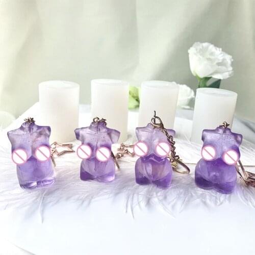 3D Female Model Keychain Epoxy Resin Mold Pendant Casting Silicone Mould DIY Crafts Jewelry Home Decorations Casting Tools