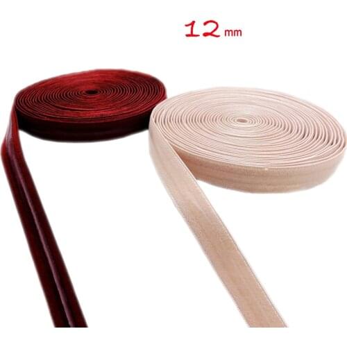 5 yards pack 12mm Silicone backed Elastic super soft burgundy or pink color gripper strap for lingerie bra hometextile