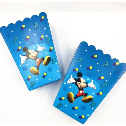 6pcs/sets Mickey mouse Popcorn Box Gift box Party Supplies Favor Accessory Birthday Party Supplies Kids Event&Party Supplies