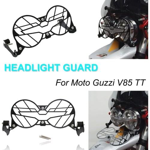 Motorcycle Accessorie New For Moto Guzzi V85 TT Folding Headlight Guard Protector Grille Grill Cover V85TT Acrylic iron Guard