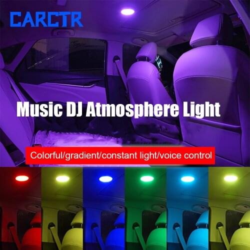CARCTR Car Roof Light Voice Control Lighting Highlight Colorful Atmosphere Light 4W 5V Strong Magnetic Adsorption Led Lights