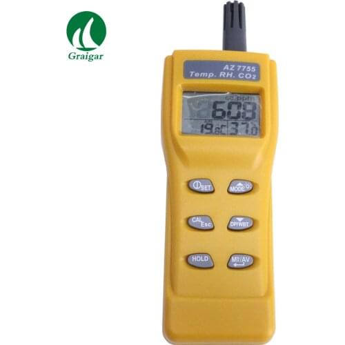 AZ7755 Handheld Indoor Air Quality Meter CO2 TEMP RH Tester Digital CO2 Tester Air Quality Monitor