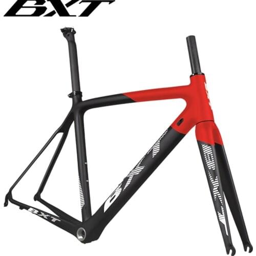 BXT Brand BXT Carbon Frame BSA Full Carbon Road Bike Frames 700C Racing Frameset Fork Seatpost Di2/Mechanical Carbon Road Frames
