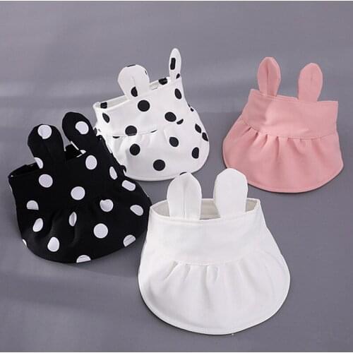 Cute Rabbit Ear Baby Summer Hat Dot Print Empty Top Sun Hat Baby Cap For Boy Girl Outdoor Empty Top Kids Sun Visor Caps